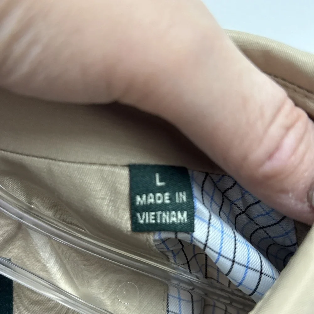 Lauren Ralph Lauren Khaki Tan‎ Car Coat Jacket Size L Mens Outerwear